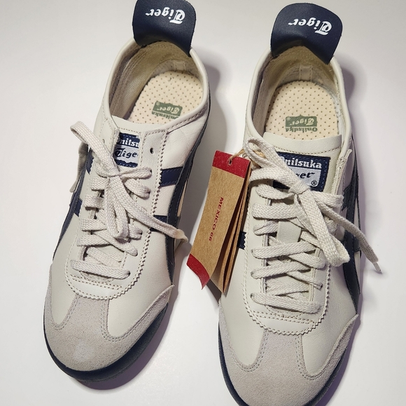 Onitsuka tiger men’s and women’s white and navy trainers - Picture 4 of 9